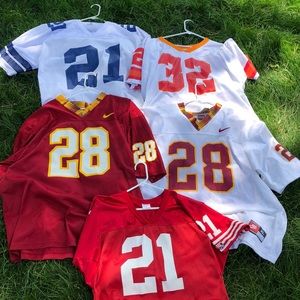 5 vintage football jerseys sizes L and XL
